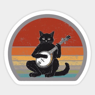 Black Cat Banjo Sticker